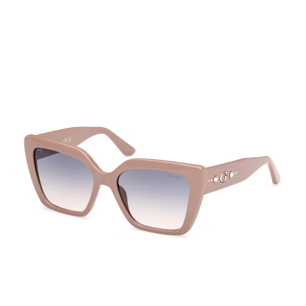 Guess Unisex Beige Sunglasses, 55 Mm, Stylish Sunglasses With Blue Gradient Lenses