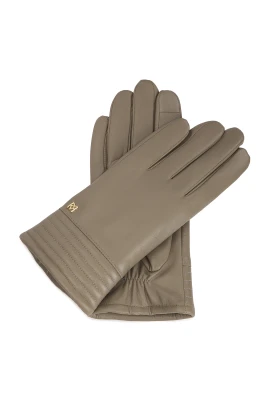 Taupe damhandskar med pekskärmfunktion