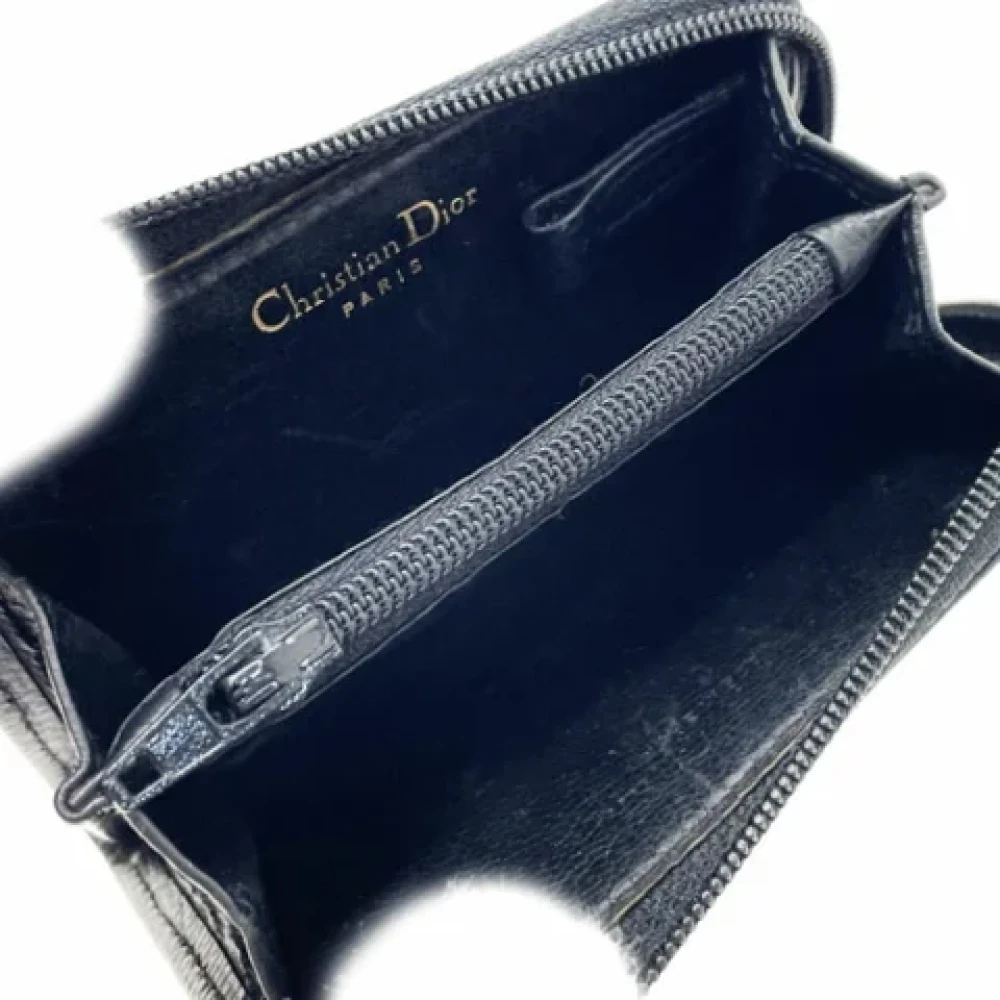 Dior Vintage Pre-owned Leather wallets Black Dames