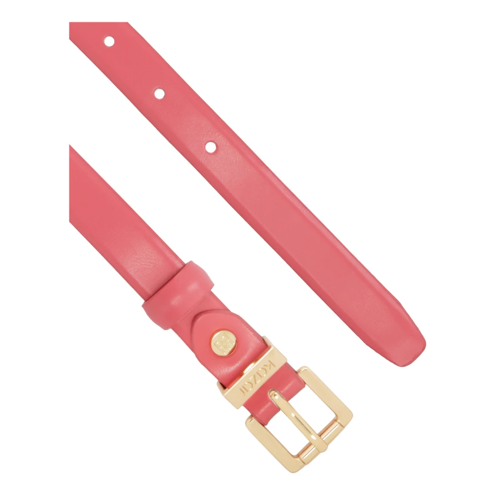 Kazar Smalle leren band in koraalkleur Pink Dames