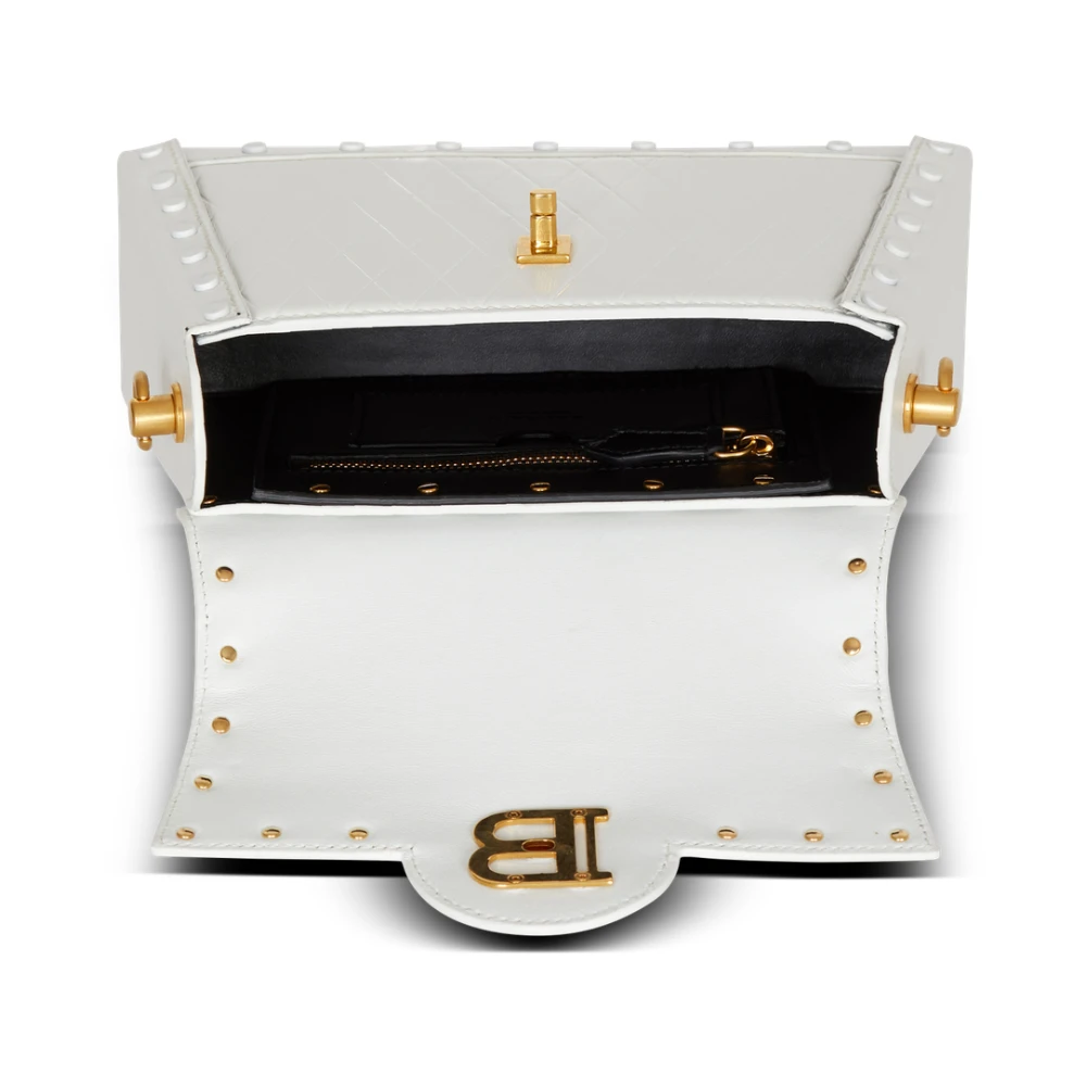 Balmain B-Buzz Dynasty tas in ruitgestanst kalfsleer White Dames