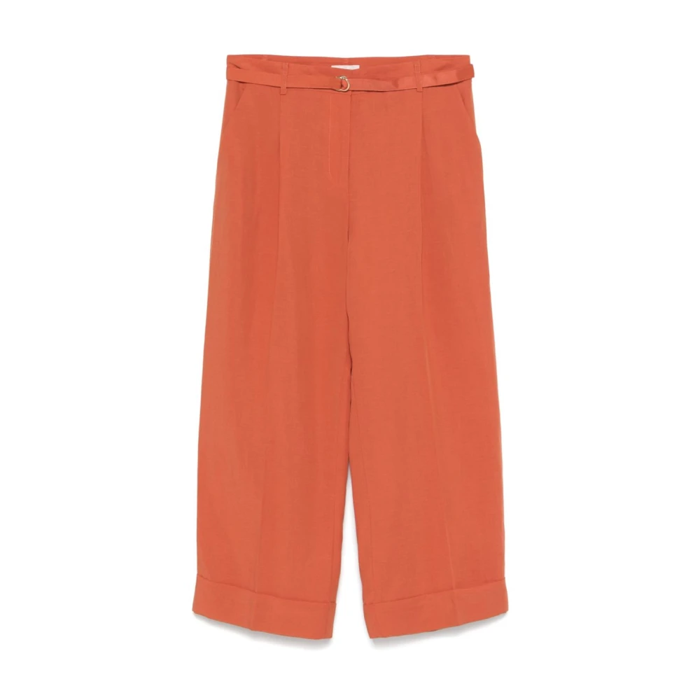 Liu Jo Vrouw Oranje Broeken Dames, S, Linnen, Linnen Broek