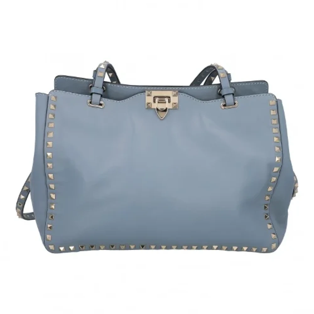 Valentino Vintage Pre-owned Leather shoppers Blue Dames