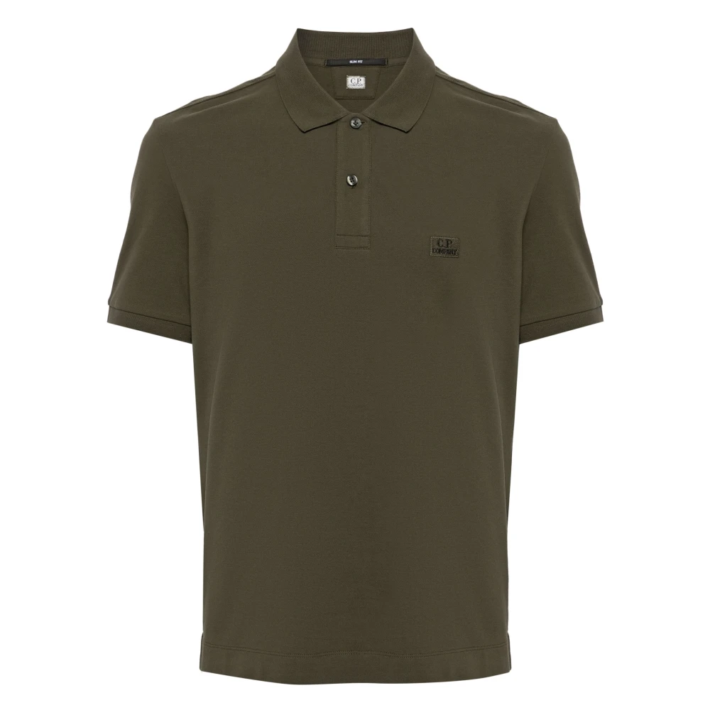 C.P. Company Logo Patch Polo Shirt Green Heren
