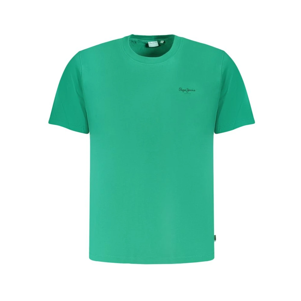 Pepe Jeans Men's Green T-Shirts, Xl, Logo Print Cotton T-Shirt