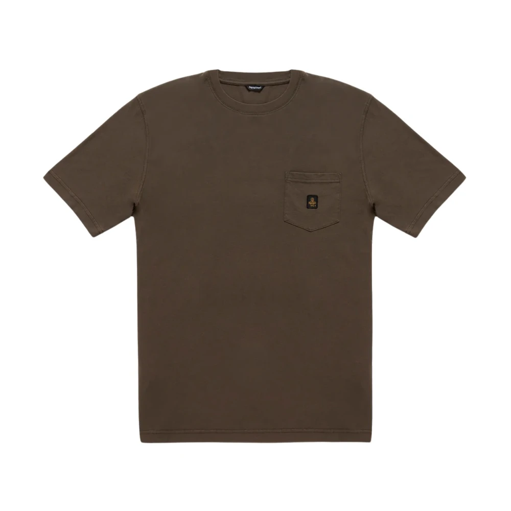 Refrigiwear Mannelijk Bruin Tops Heren, M, Katoen, Basic T-Shirt