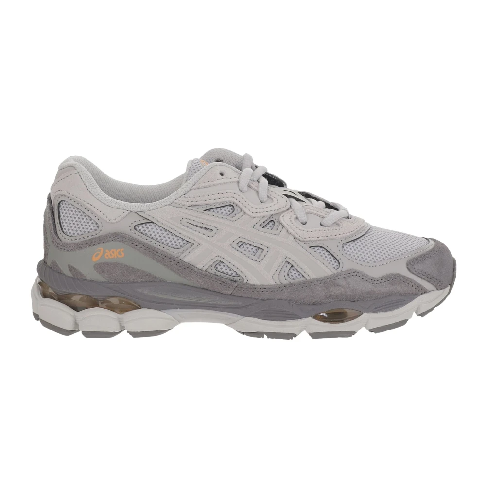 Asics Mesh Leren Sneakers met Gel Inzetstukken Heren Schoenen Grijs