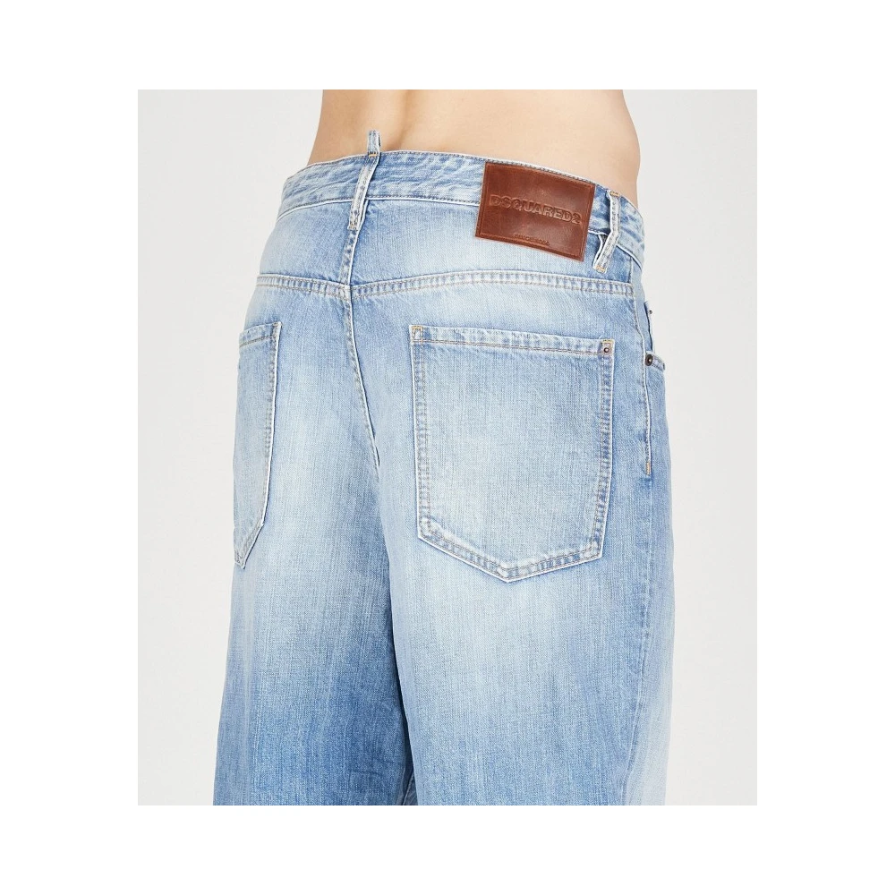 Dsquared2 Versleten Loszittende Katoenen Jeans Blue Heren