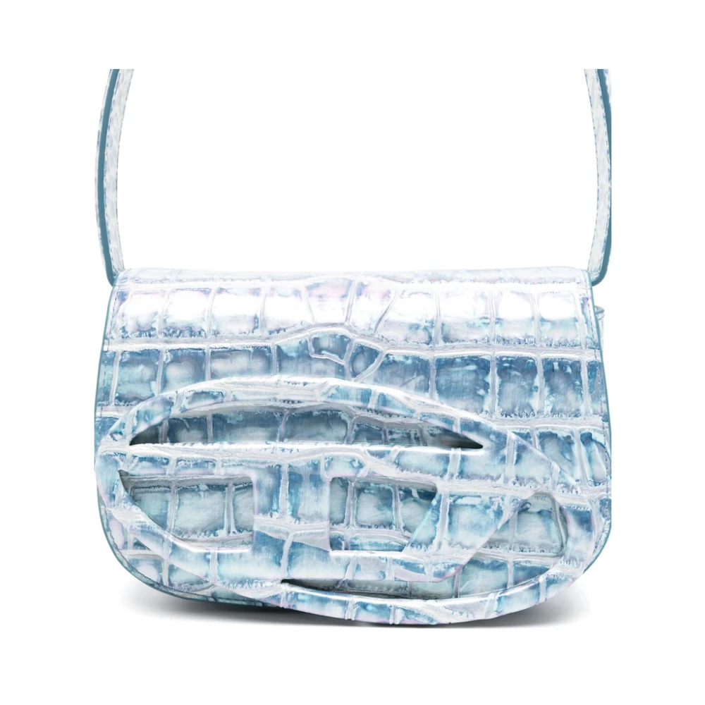 Diesel Lichtblauwe Foldover Top Tas Blue Dames