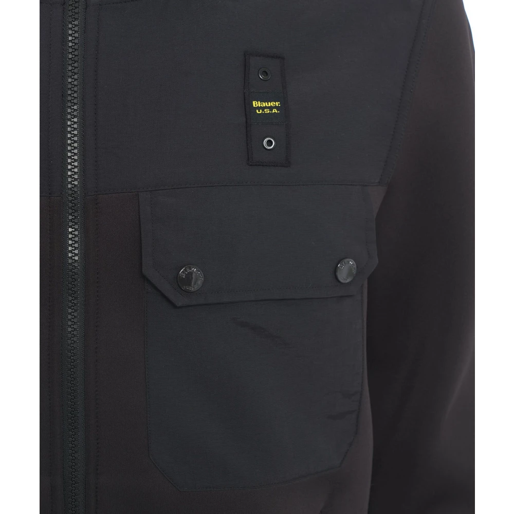 Blauer Zwart Zip-Through Sweatshirt Aw24 Black Heren