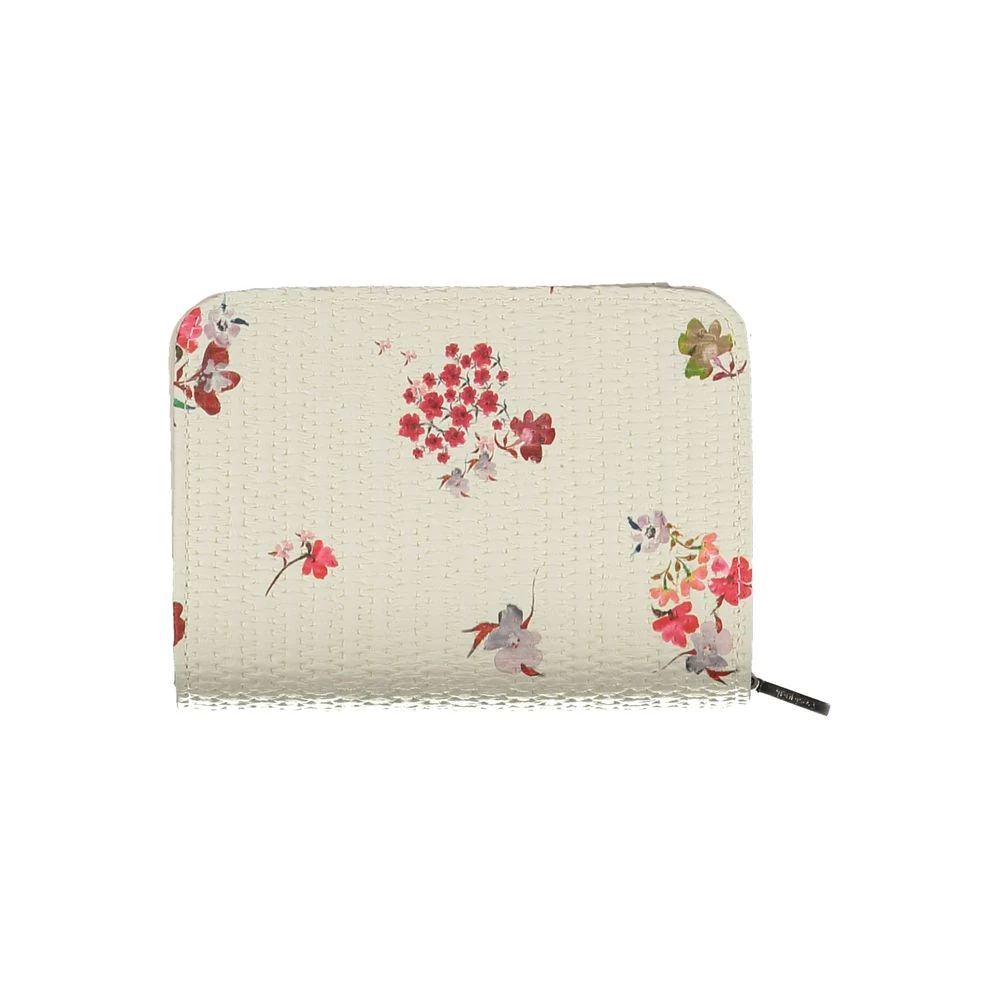 Desigual Contrasterende portemonnee met rits en logo White Dames