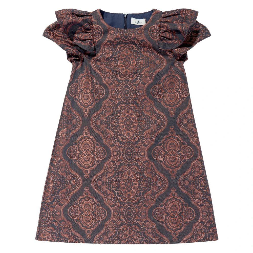 Etro Girls Blue Navy Jacquard Dress For