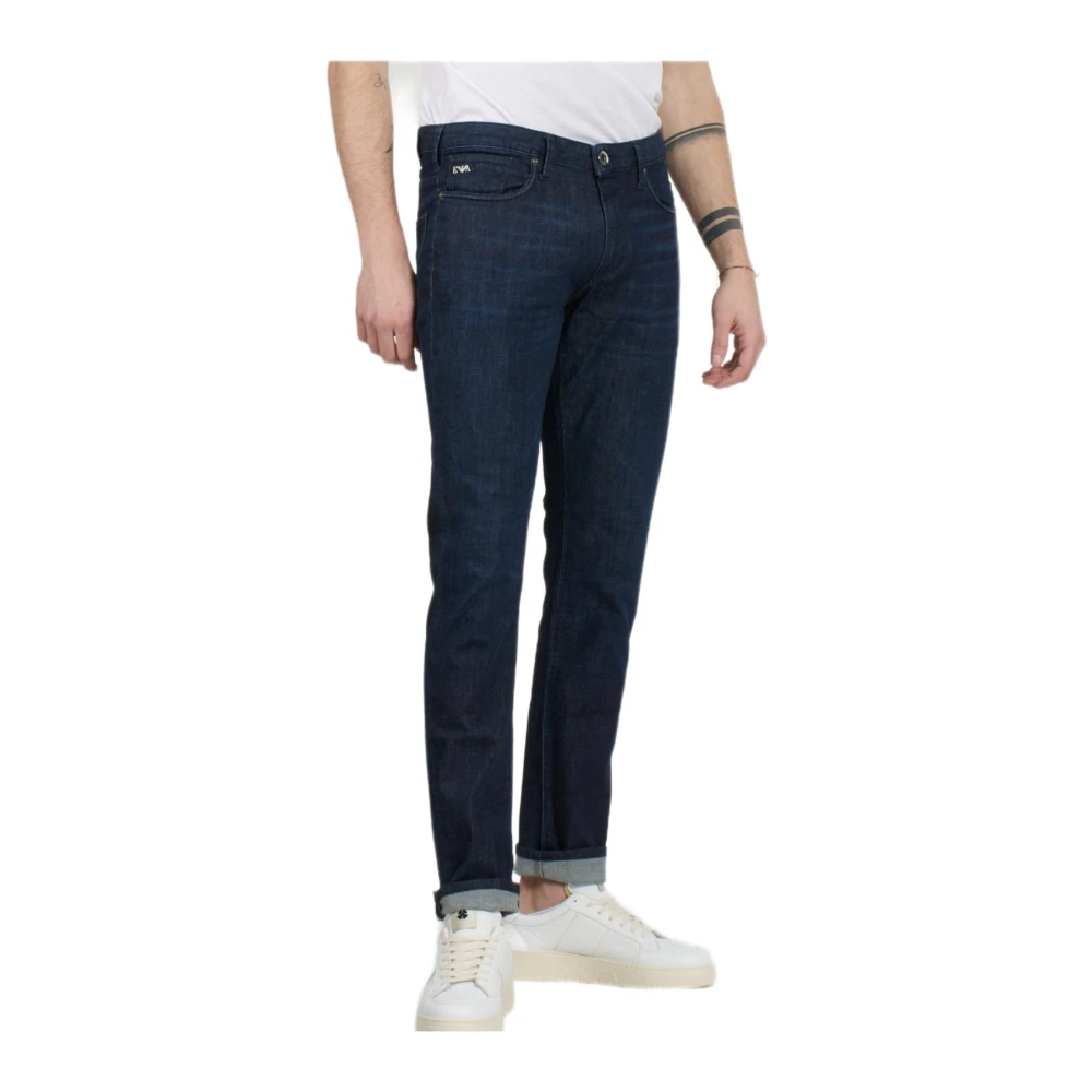 Emporio Armani Klassieke Blauwe Slim-fit Jeans Blue Heren