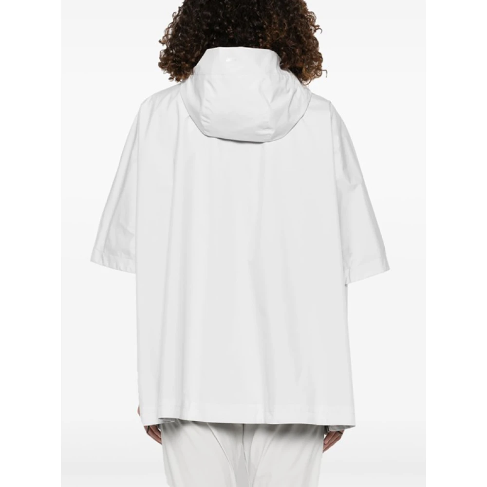 Herno Lichtgrijze Batwing Mouw Hoodie Jas Gray Dames