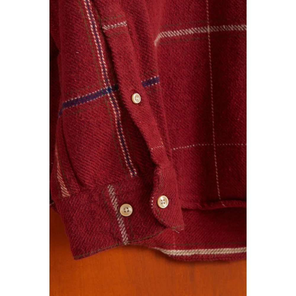 Portuguese Flannel Bordeaux Geruite Overhemd Red Heren