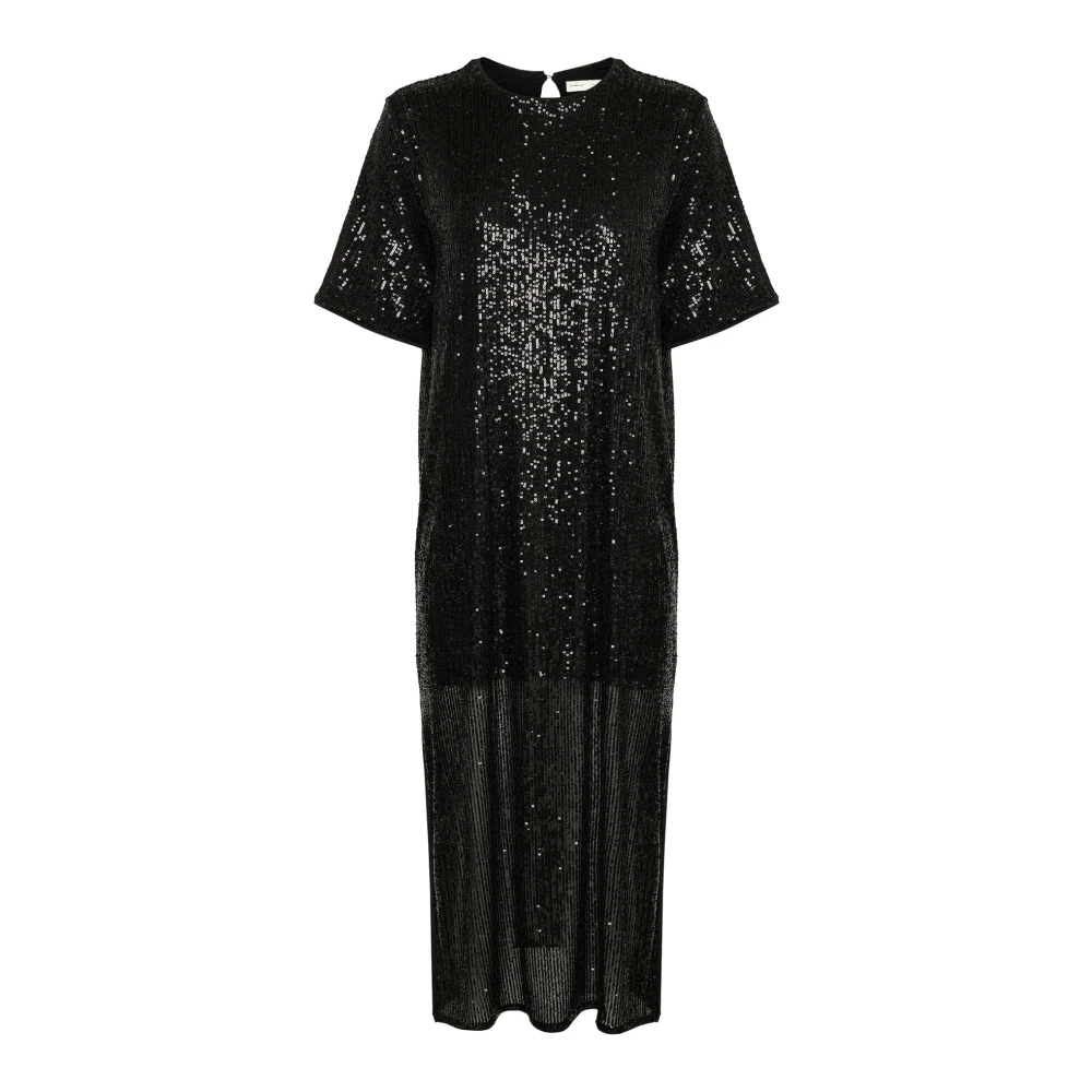 InWear Zwarte Paillet Lange Jurk Black Dames