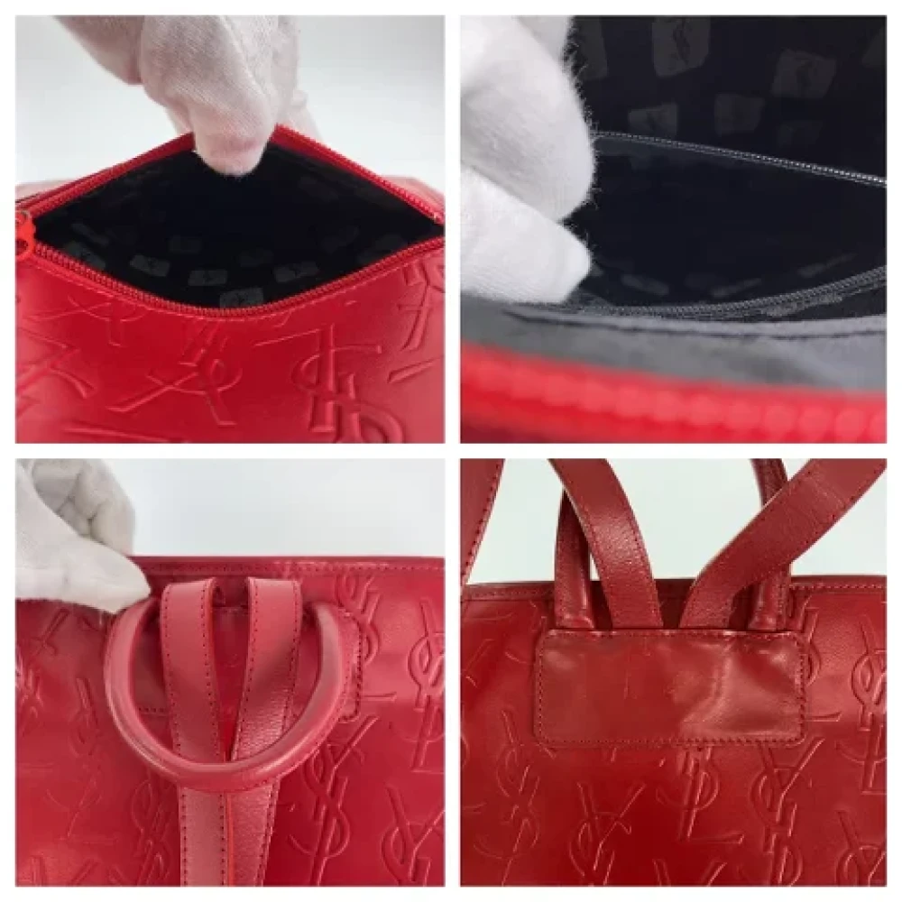 Yves Saint Laurent Vintage Pre-owned Leather backpacks Red Dames