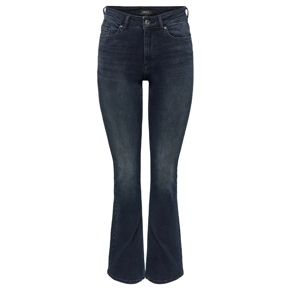 Only Mid Flared Denim Jeans Blue Dames