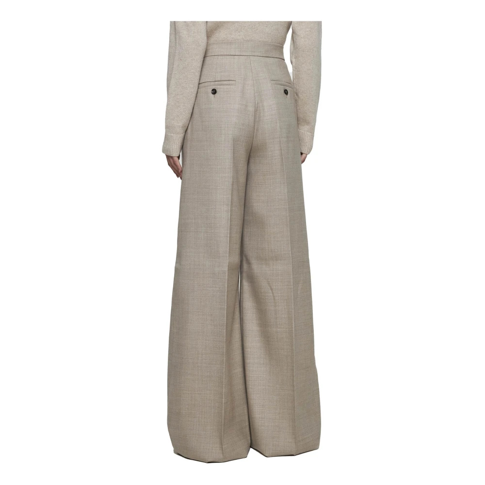 Max Mara Beige Palazzo Wollen Broek Beige Dames