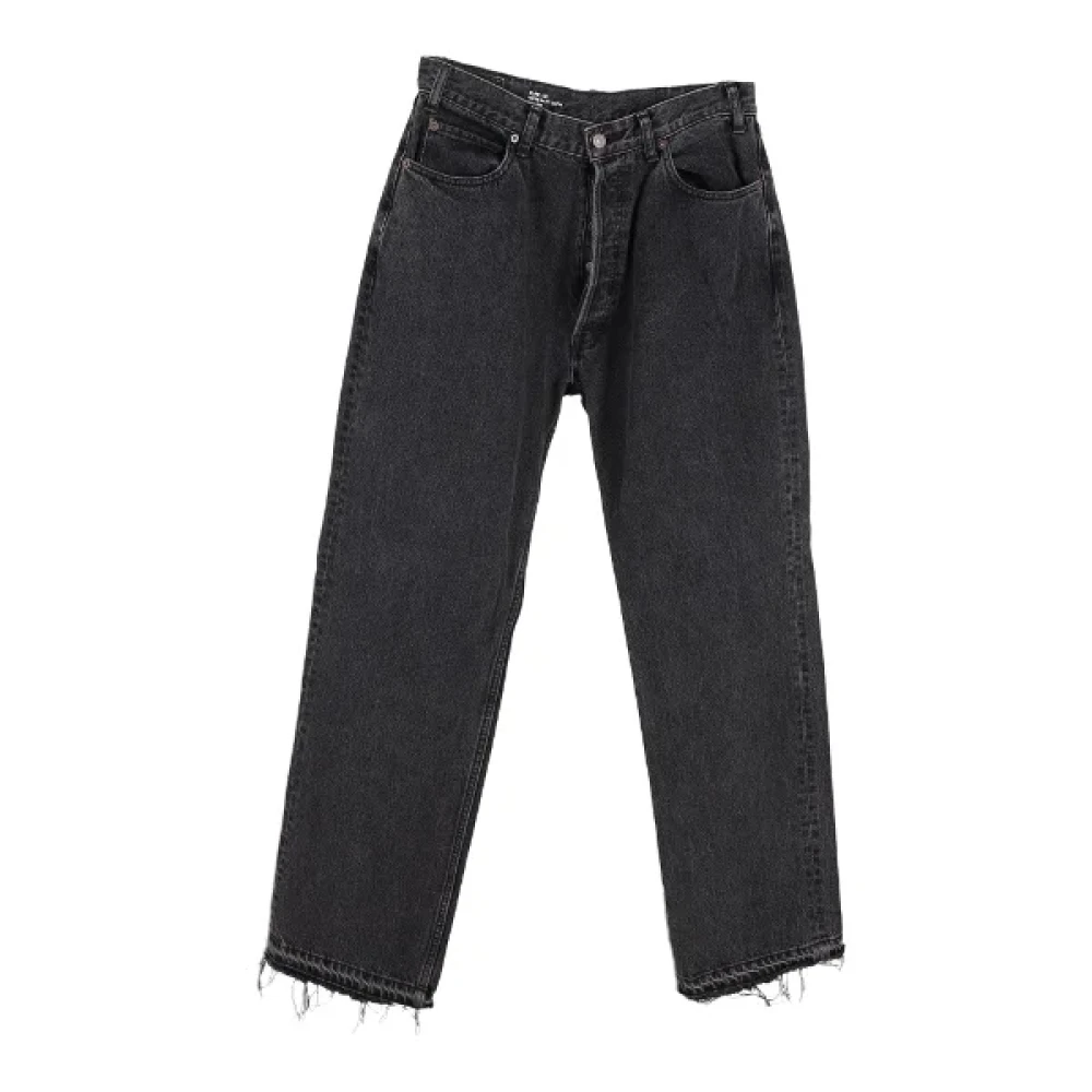 Celine Vintage Pre-owned Cotton jeans Black Heren
