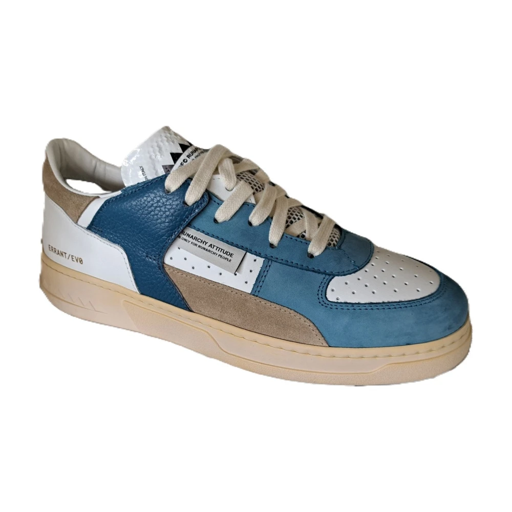 RUN OF Multicolor Leren Sneakers Blue Heren
