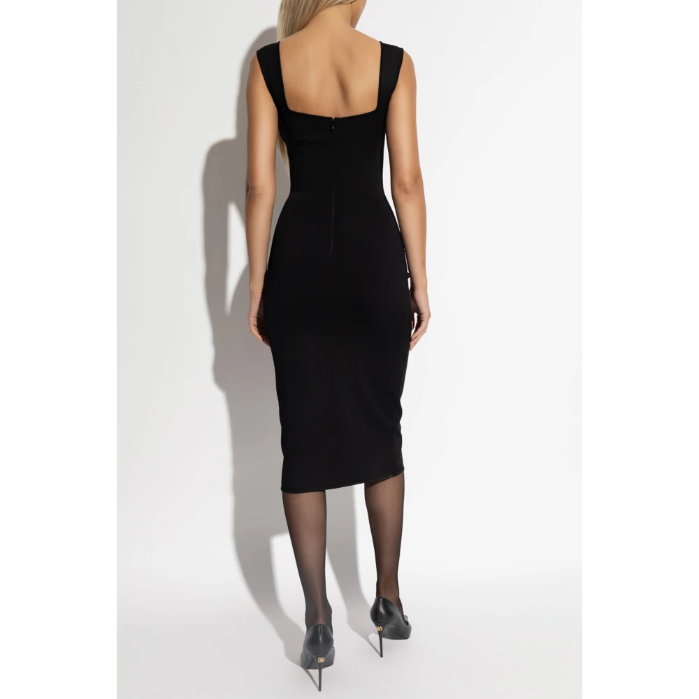 Dolce & Gabbana Jurk met logo Black Dames