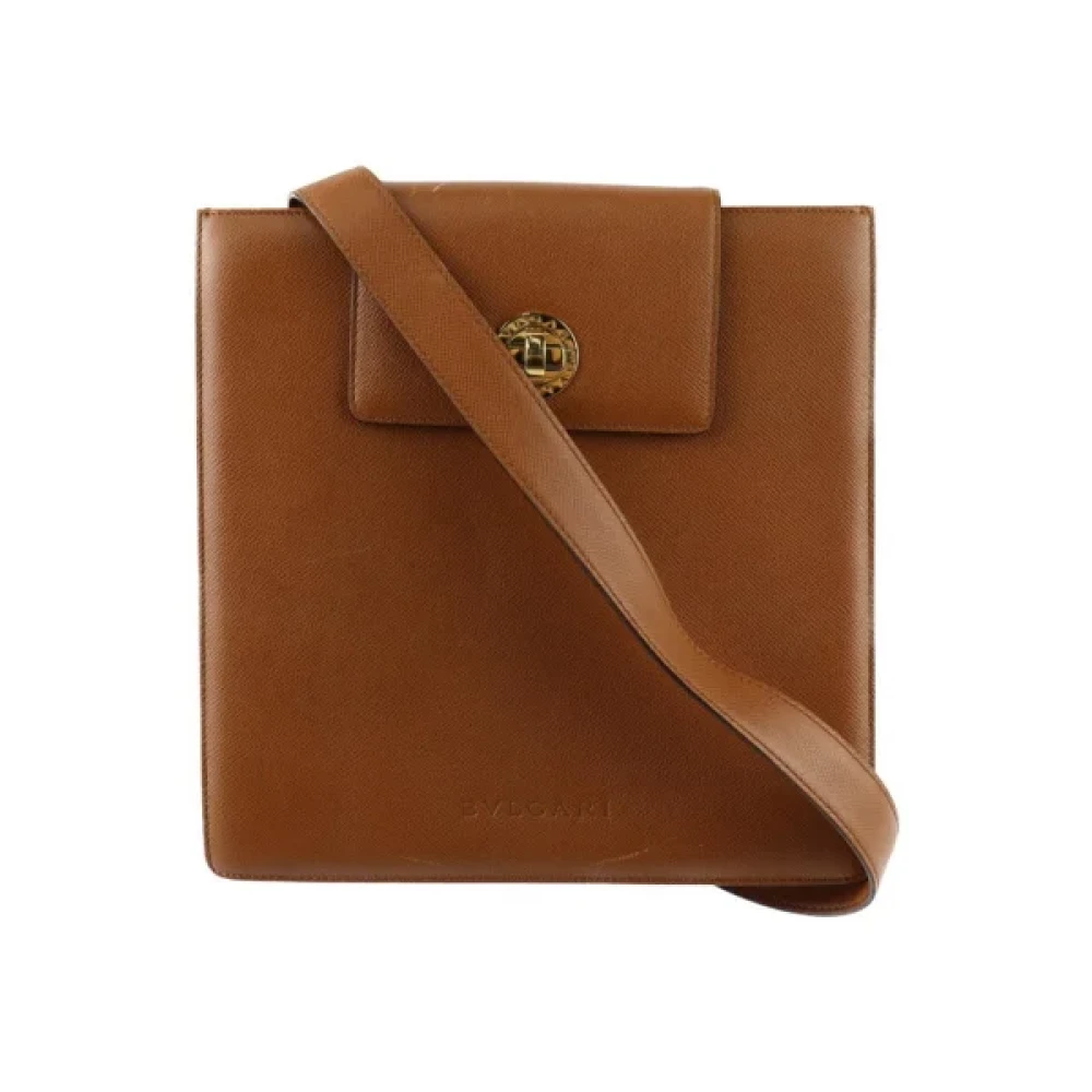 Bvlgari Vintage Pre-owned Leather shoulder-bags Brown Dames