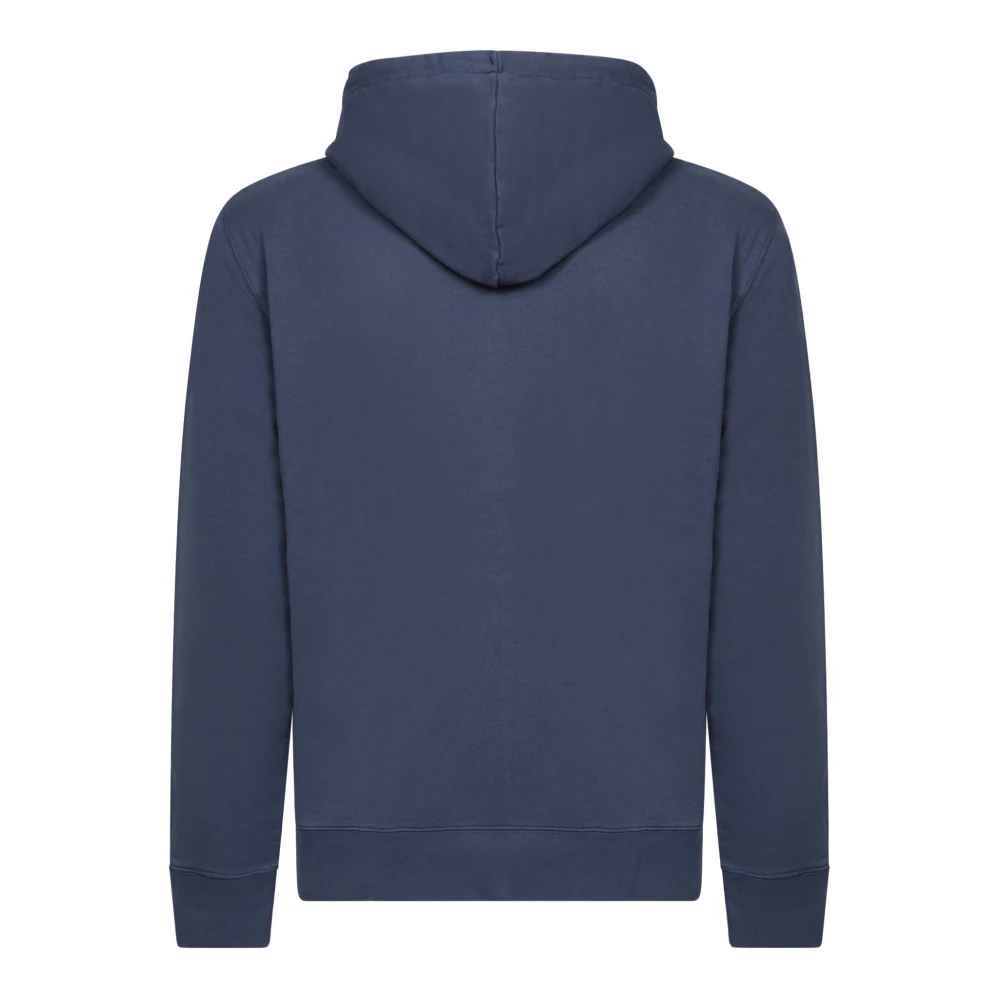 Maison Kitsuné Blauwe Sweatshirt met Capuchon en Logo Blue Heren