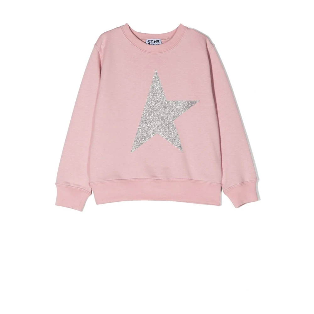 Golden Goose Women's Pink Glitter Star Patch Sweatshirt