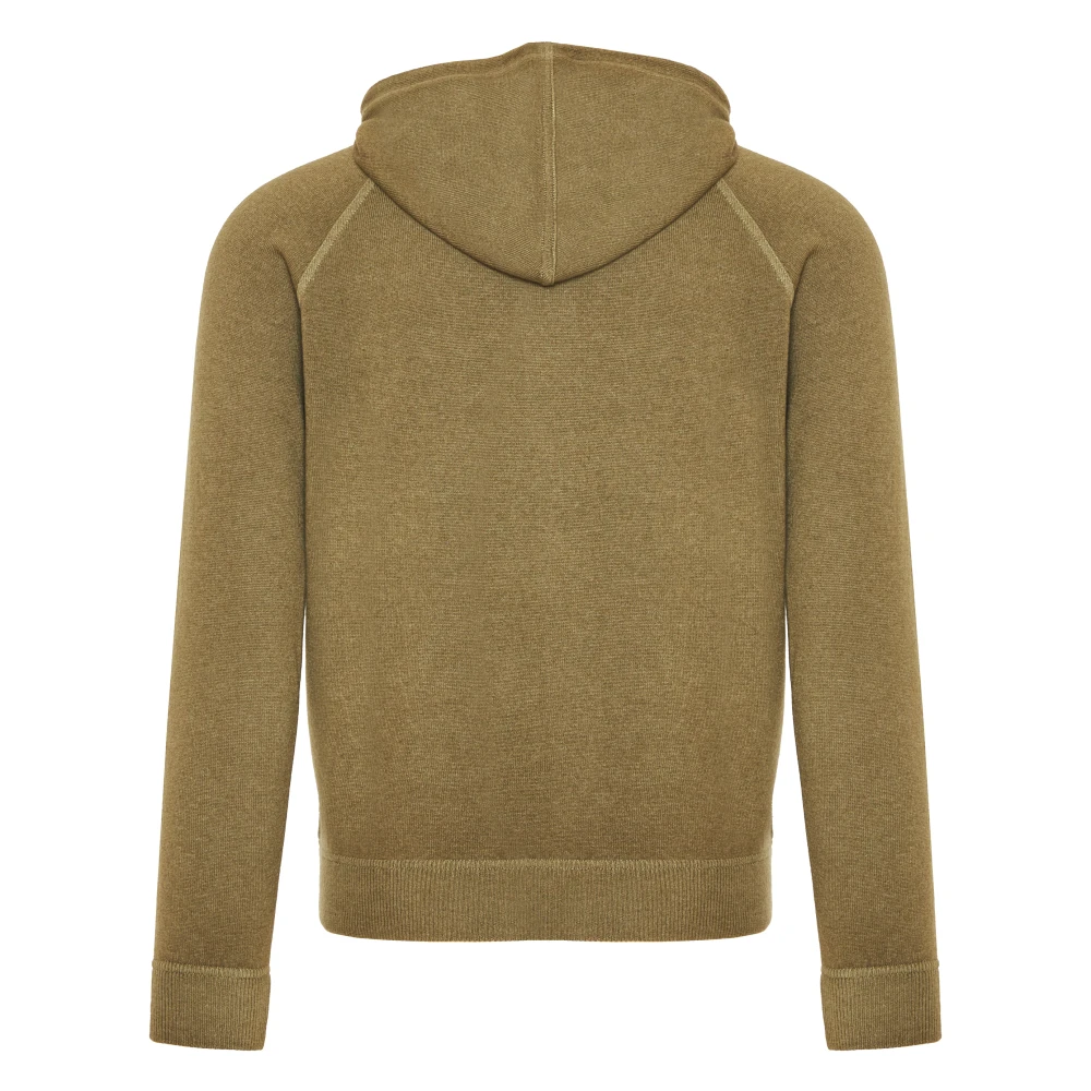 Gran Sasso Luxe Wol Kasjmier Hoodie Volledige Rits Green Heren