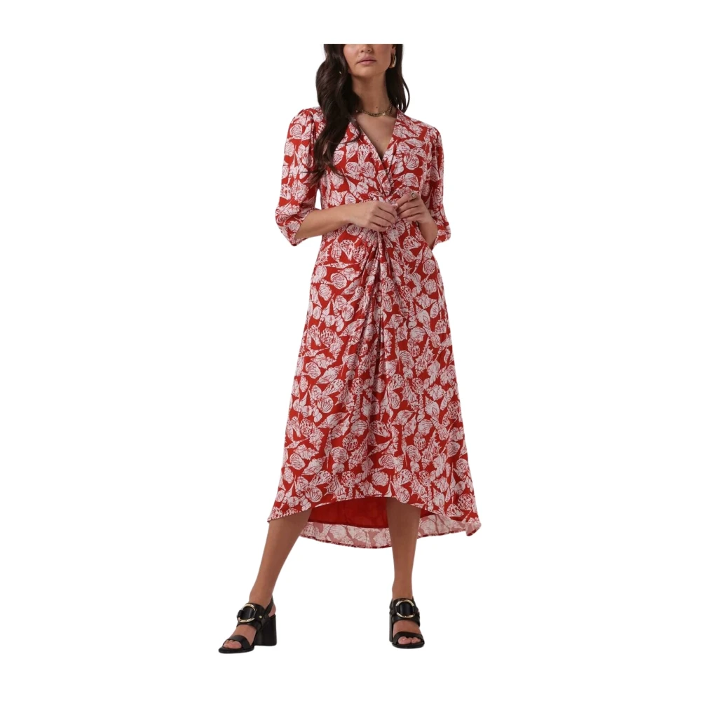 Scotch & Soda Rust Midi Wikkeljurk Met Knoop Red Dames