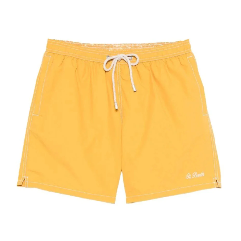 Mc2 Saint Barth Men's Yellow Patmos Swim Shorts With Back Pocket - Beachwear - L - Swimwear