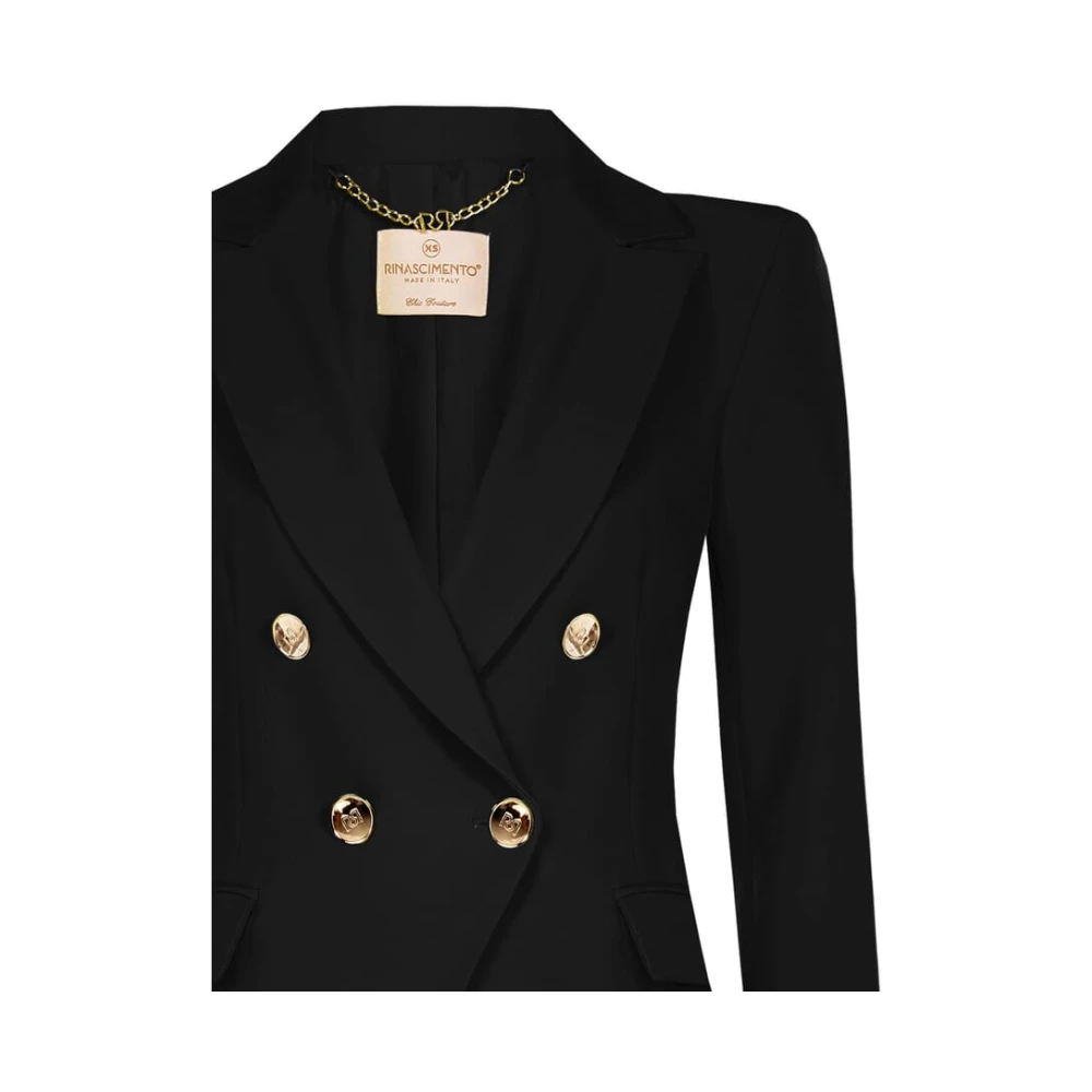 RINASCIMENTO Dubbelrijige blazer in technische stof Black Dames