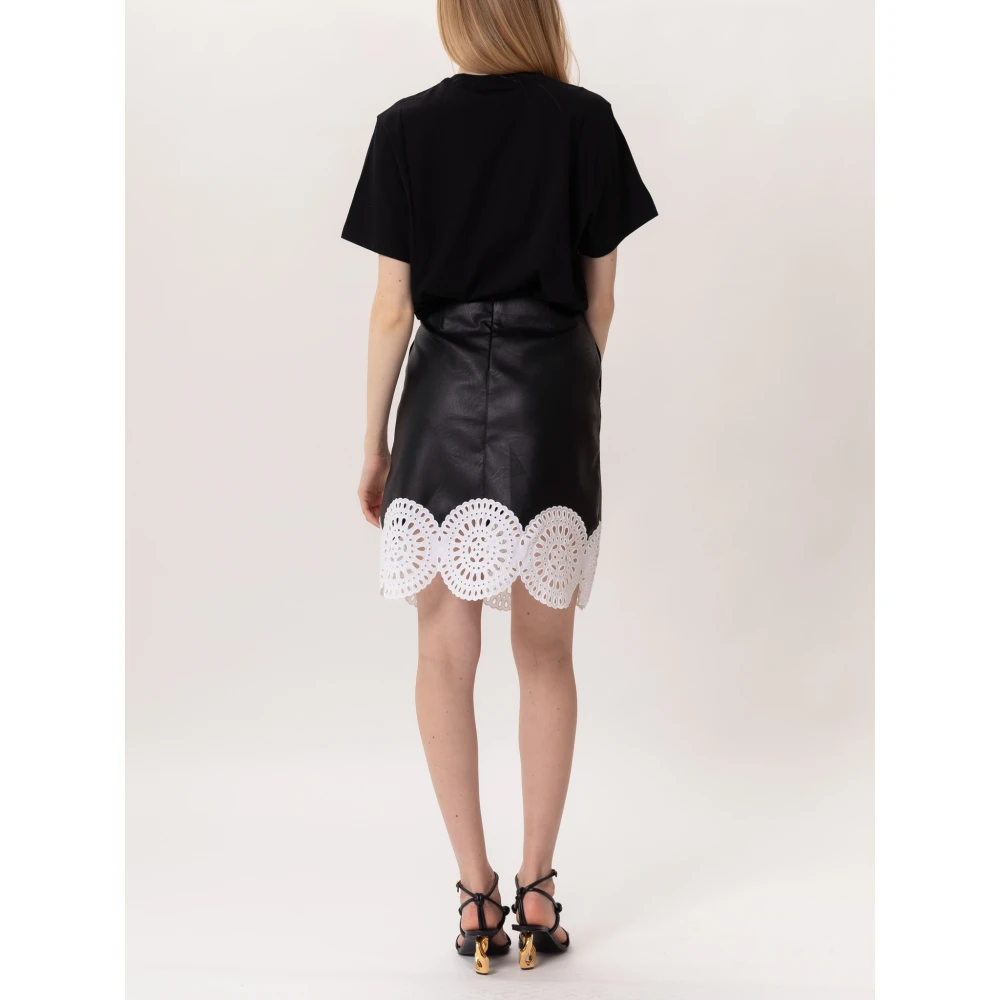 Stella Mccartney Geborduurde Leren Rok Black Dames