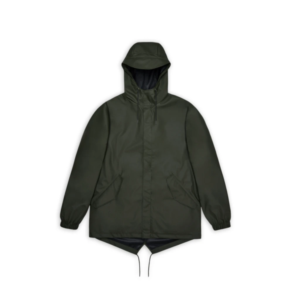 Rains Women's Green Rain Jackets, L, Rain Jacket