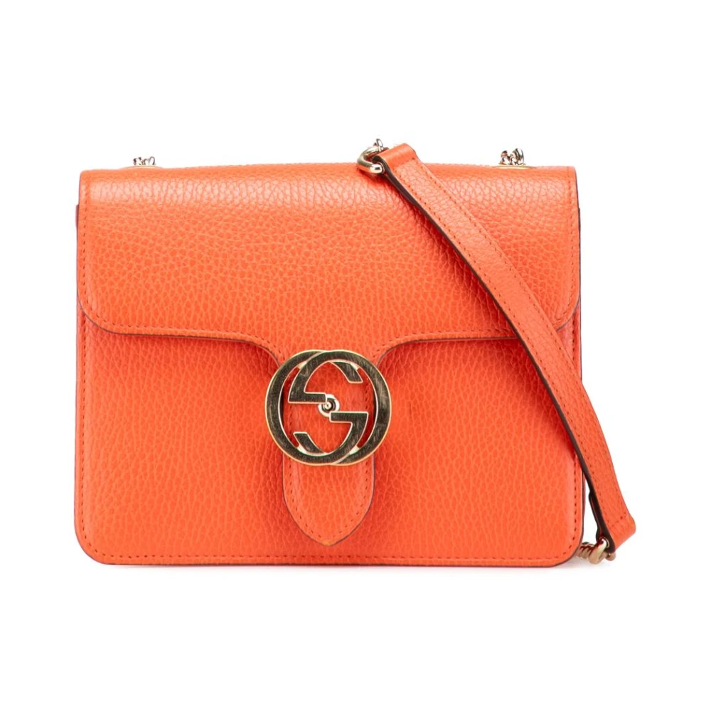 Gucci Vintage Damen Orange Gebrauchte Lederschultertasche