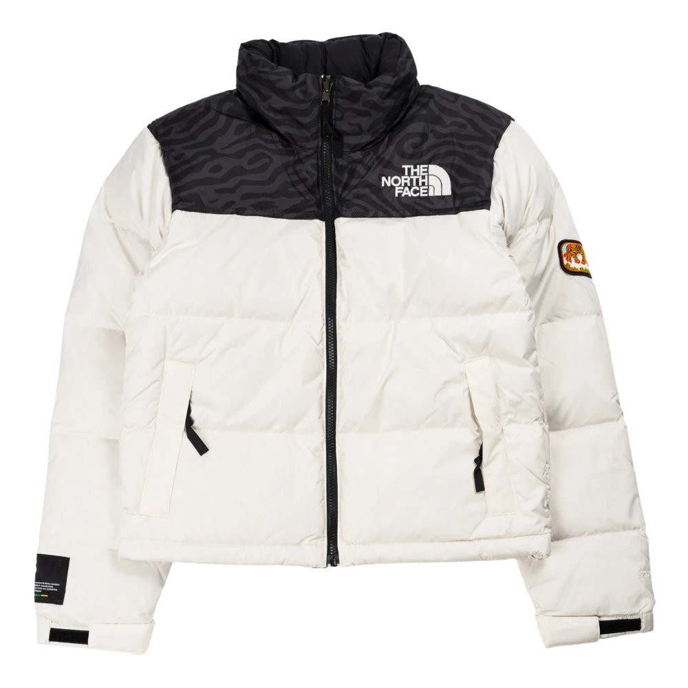 The North Face Retro Nuptse Jack in Wit Zwart White Dames