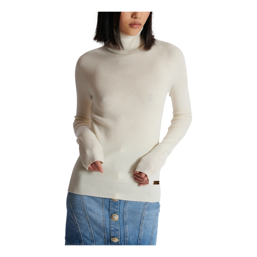 Balmain Gebreide coltrui Beige Dames