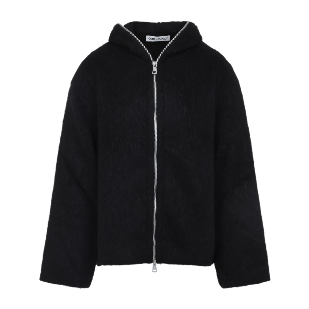 Our Legacy Black Zip-Throughs, Male, S, Full Zip Hood