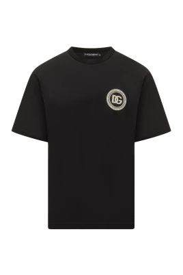T-shirt i bomull med logotypbroderi