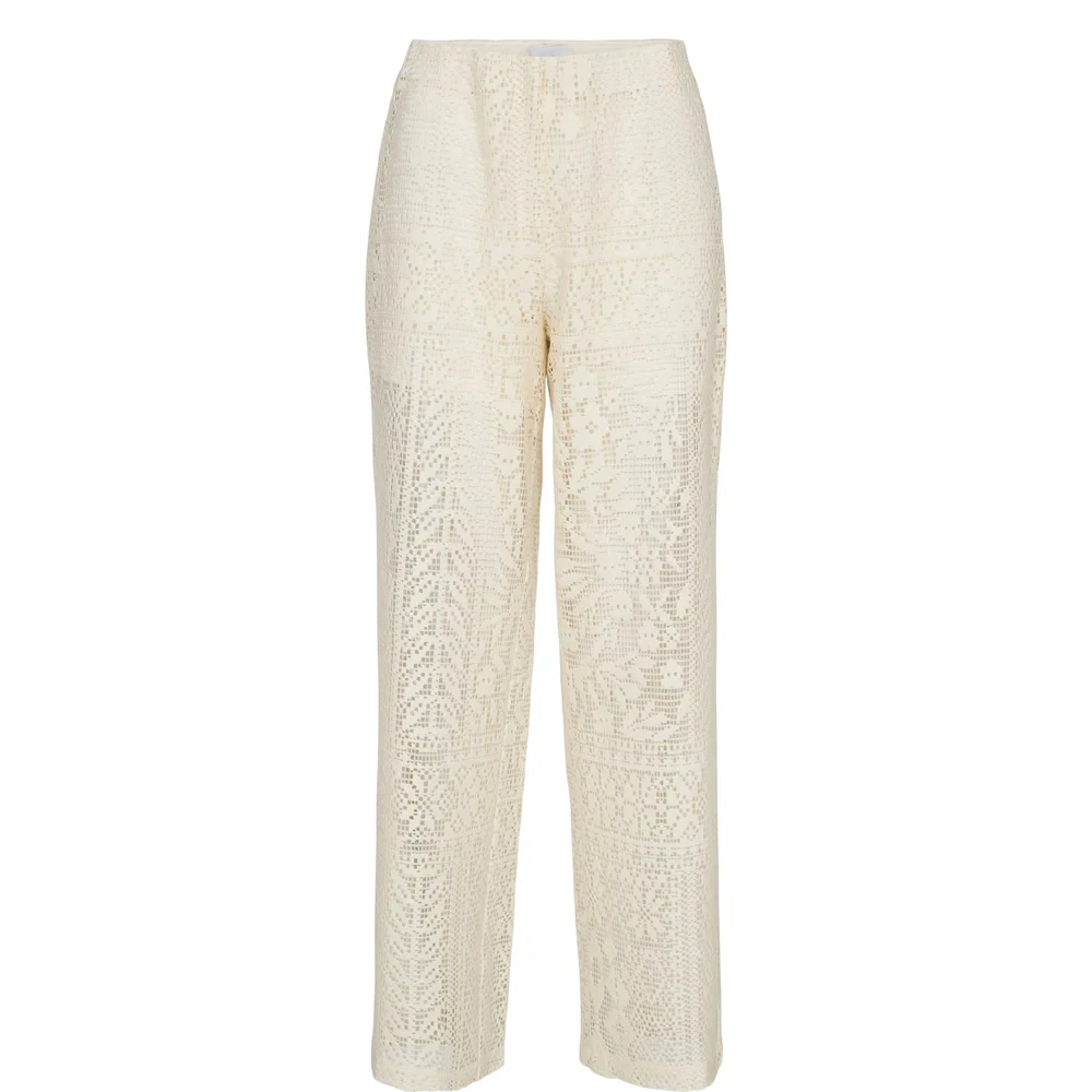Nümph Vrouw Wit Broeken Dames, S, Katoen, Nuwicki Pants
