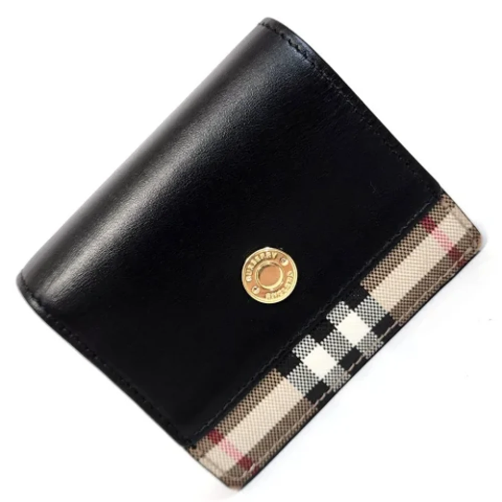 Burberry Vintage Pre-owned Leather wallets Black Dames