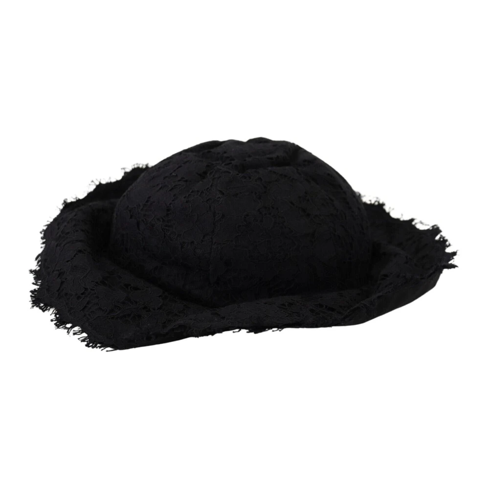 Dolce & Gabbana Svart Bomull Bred Brätte Skugga Hatt av Dolce Gabbana Black, Dam