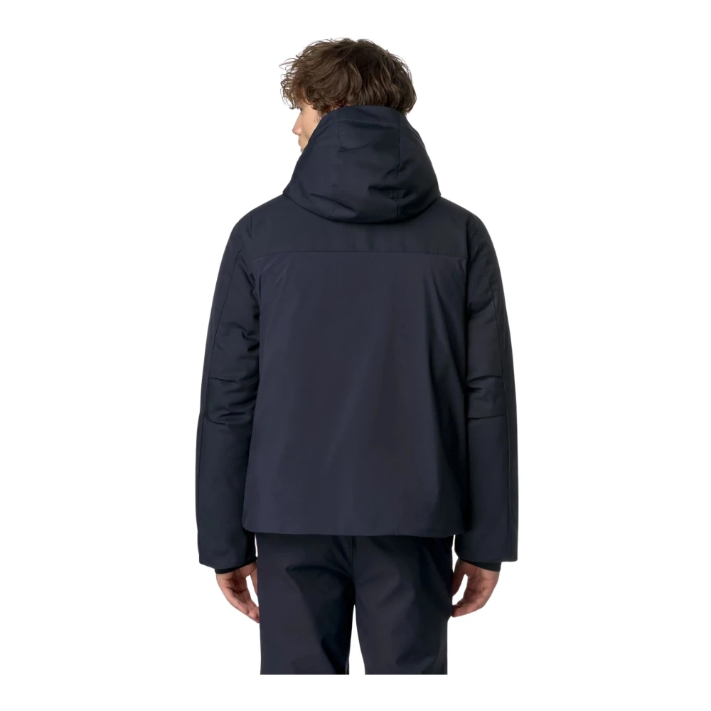 K-way Waterafstotende Stofmix Jas Blue Heren