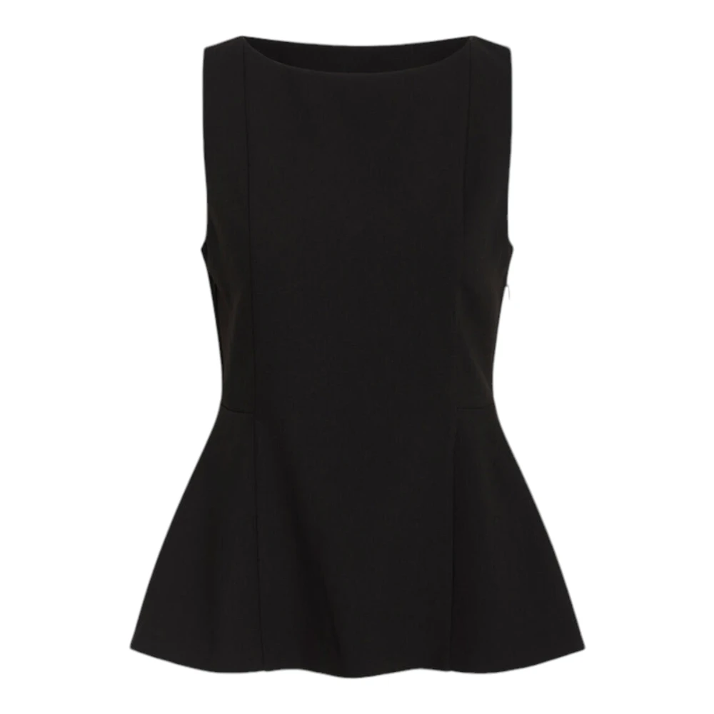 Heartmade Elegante Peplum Top met Getailleerde Pasvorm Black Dames