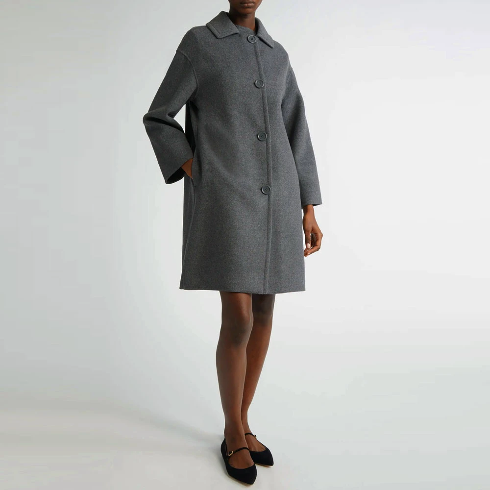 Max Mara Wollen jas met kraag en knopen Gray Heren