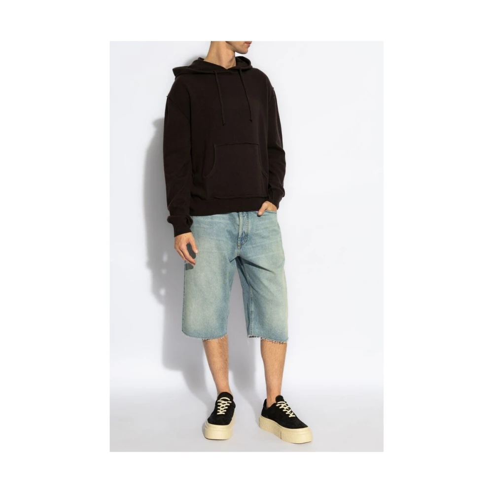 MM6 Maison Margiela Poederblauwe Denim Knieshorts met Knoopsluiting Blue Heren