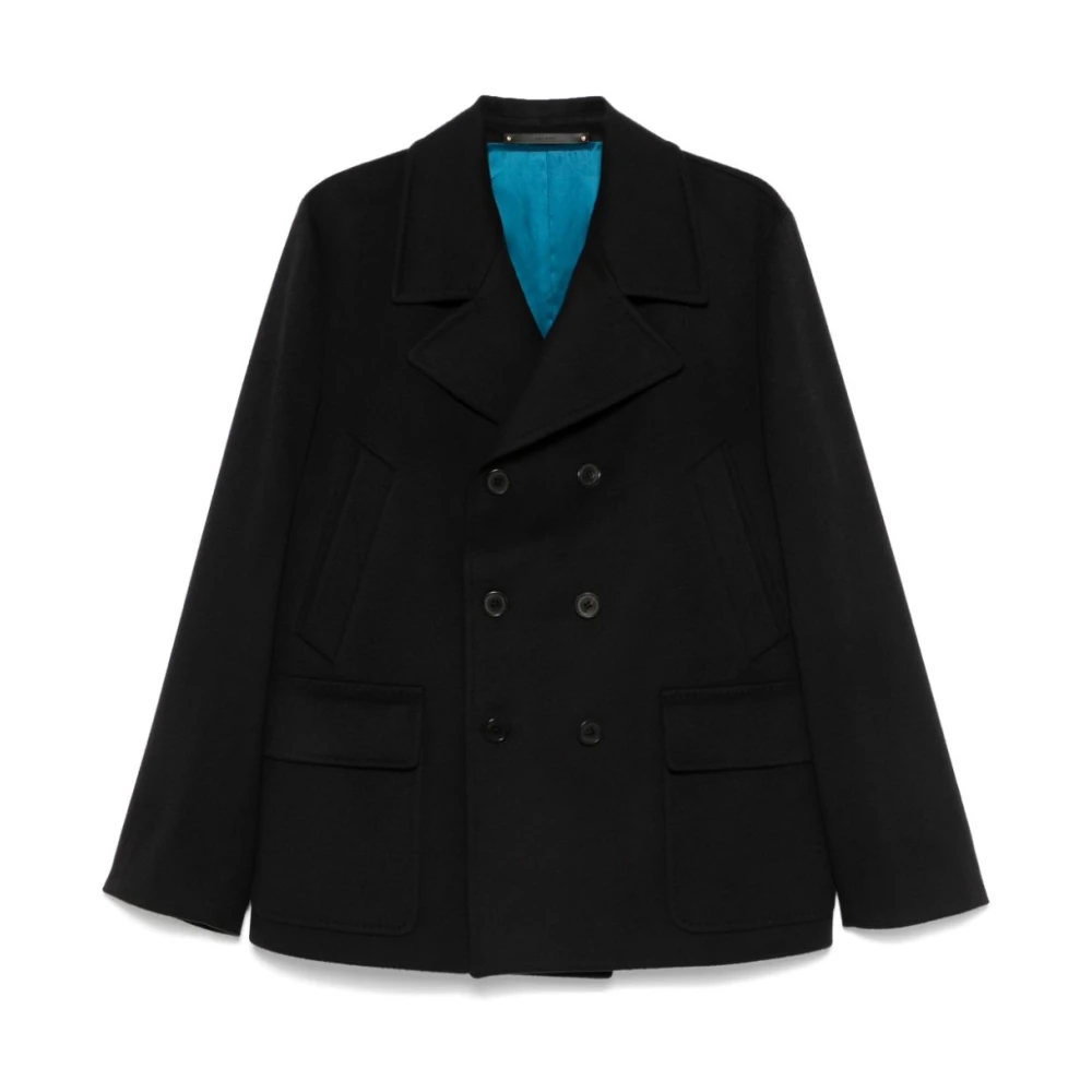 PS By Paul Smith Klassieke Navy Blauwe Dubbel-Borst Jas Blue Heren