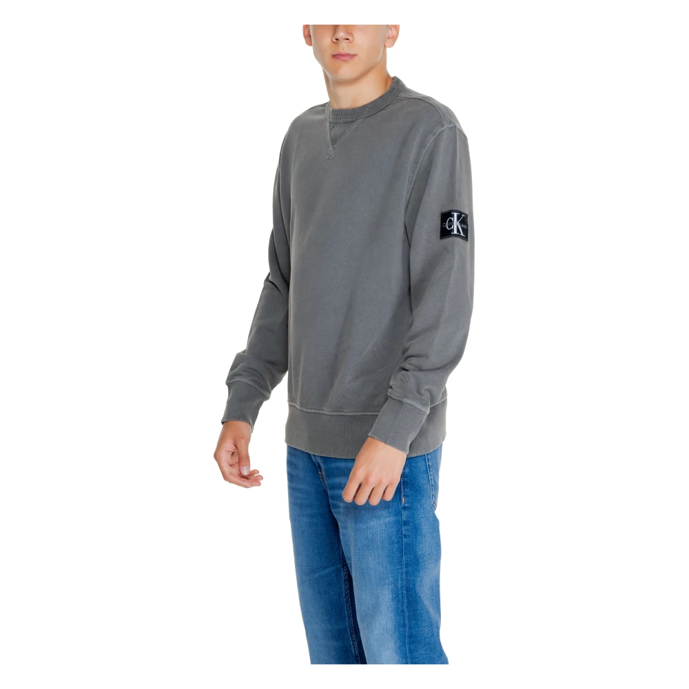Calvin Klein Jeans Badge Crew Sweatshirt Gray Heren