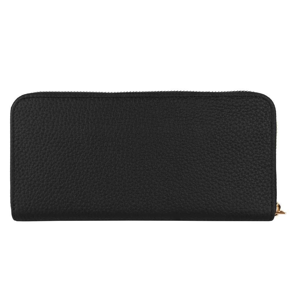 Baldinini Leren portemonnee met rits Black Unisex